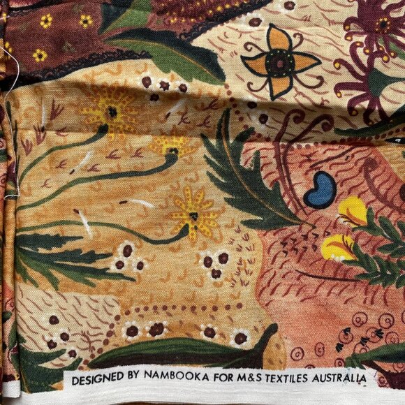 Nambooka M&S Textiles Australia Aboriginal Cotton Fabric Botanical Quilt 1.5 Yd - Picture 2 of 3